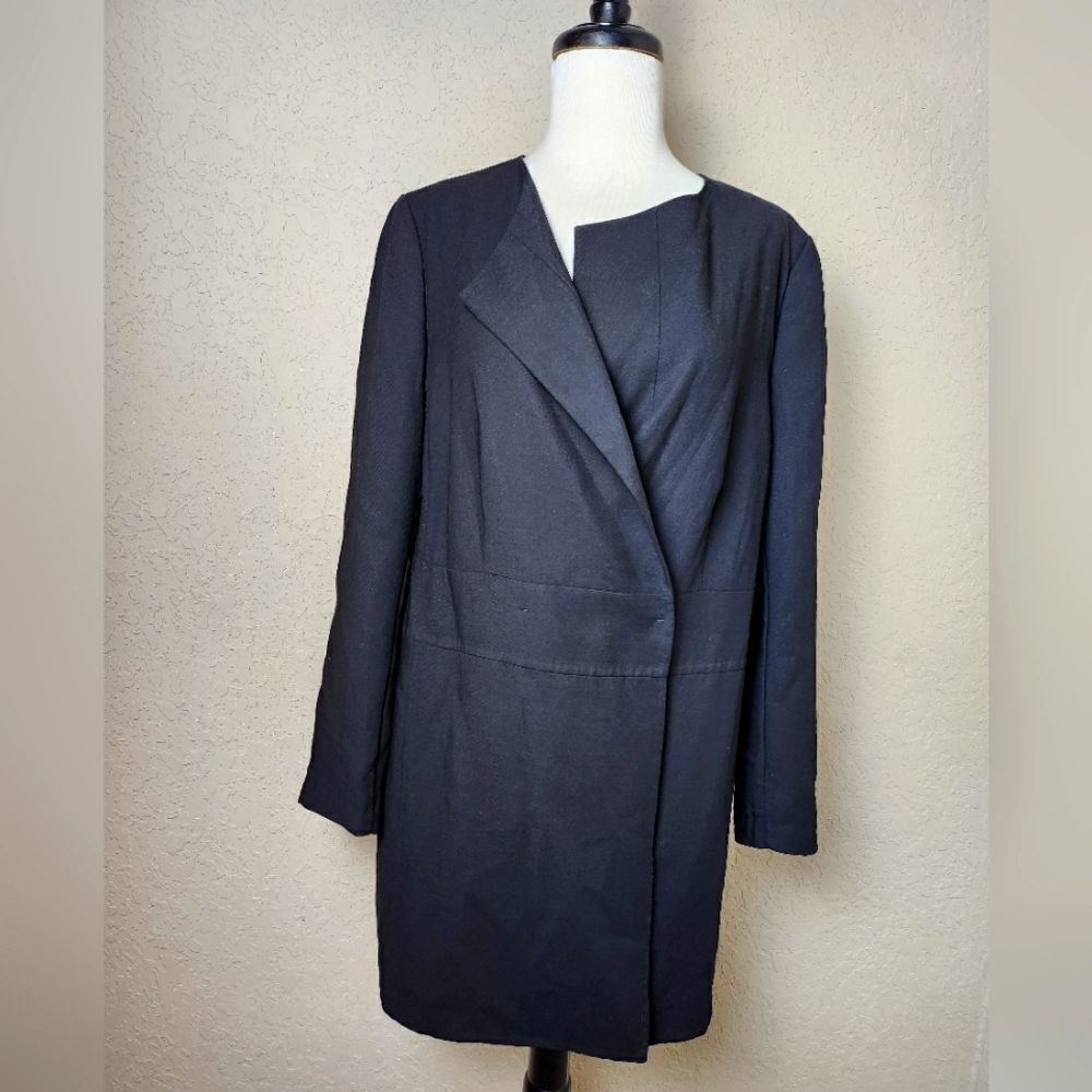 AKRIS Wool Blend Blazer Jacket Black Size 12